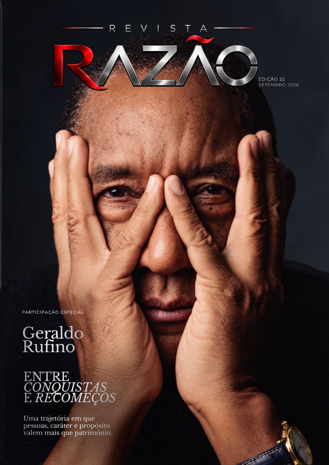 Capa da Edição 22 da Revista Razão com Geraldo Rufino